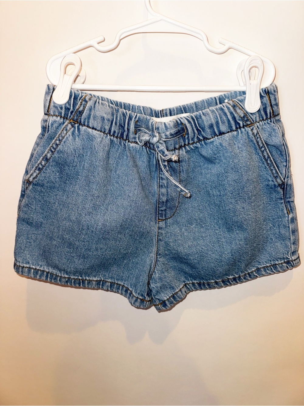 Zara Light Blue Denim Elastic Waist Kids Shorts